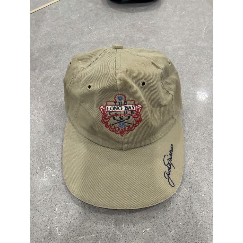 Long Bay Club Jack Nicklaus Golf Hat Beige Soft Embroidered Cap Adjustable